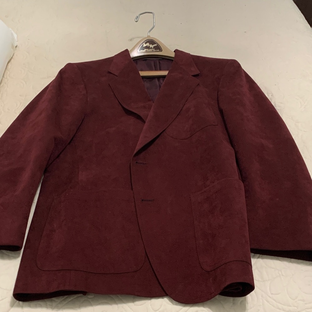 Men's Burgundy Suede Jacket
